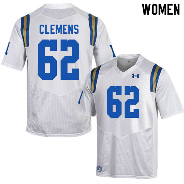 Women #62 Duke Clemens UCLA Bruins College Football Jerseys Sale-White - Click Image to Close